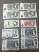 A selection of uncirculated British banknotes to include four Five Pound notes, five One pound
