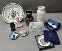 A collection of china including Lladro, Royal Worcester and Portmeirion