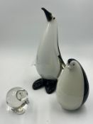 Three glass animals figurines H28cm