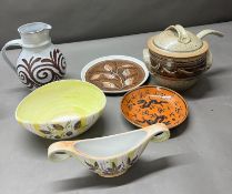 A collection of Studio Pottery, including Denby, signed