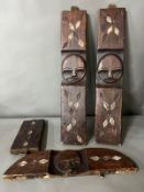 Carved African wooden panels