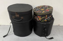 Four travel hat boxes various sizes