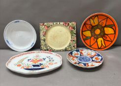 A selection of plates to include an Imari pattern dish and a Poole Pottery plate Condition Report