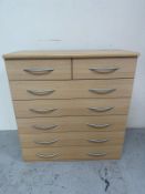 A contemporary two over five chest of drawers (H104cm W97cm D43cm) Condition Report good condition