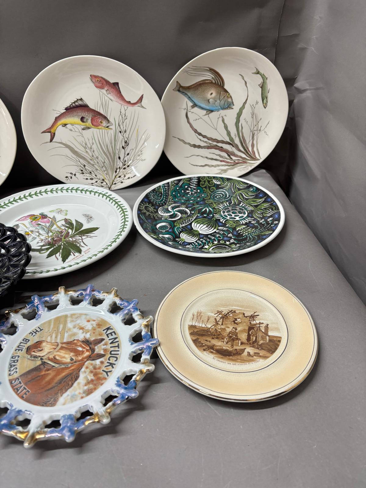 A selection of different plates to include three Portmerion, four Johnsons fish plates and various - Image 5 of 5