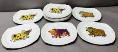 Eleven Beefeater steak plates