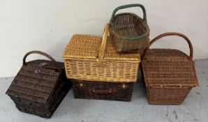 A selection of wicker baskets and hampers