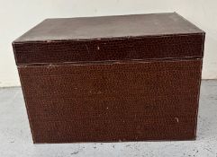 A crocodile effect storage box with removable lid and handle to sides H42cm W60cm D40cm