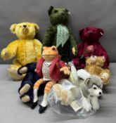 A selection of Steiff teddy bears to include Jeremy Fisher