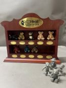 A marriage of Steiff model bears stands along with eight jointed display bears and four model bears