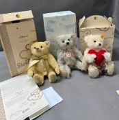 Three boxed Steiff limited edition classic bears, Edward (26cm) 622539, Charly 453/1500 036668