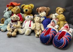 A large collection of Plush Teddies by various makers including Merrythought, Kemann and Deans