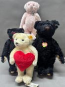 Four Steiff Bears to include Steiff Krystie, I Love You Bear