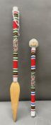 A traditional African spear and mallet