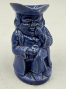 A small Burlington Ware blue Toby jug