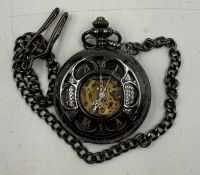 A pacifistor skeleton pocket watch