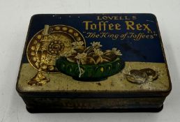 A vintage Lovells coffee tin