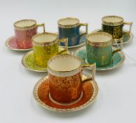 A set of six James Kent Limited china coffee cans and saucers.