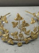 A Leriska wedding tiara with gilt leaves