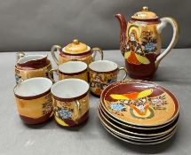 A Japanese Samurai themed tea set