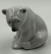 A Lladro porcelain figure of a Polar Bear.