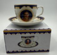 A boxed Royal Herritage Kug Charles cup and saucer