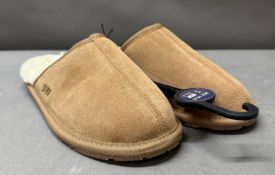 A pair of Jack Wills sheepskin slippers