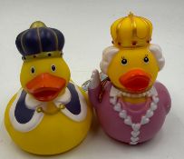 Two Royal themed bath time rubber ducks