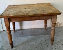 Pine kitchen table with drawer to one end 74cm x 72cm x 103cm