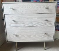 Modernist wood and lacquer chest of drawers H84cm W82cm D47cm