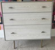 Modernist wood and lacquer chest of drawers H84cm W82cm D47cm