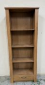 A three-shelf bookcase with a drawer under H184cm W72cm D33cm
