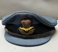 A Royal Air Force Officer's Service Dress Cap marked inside for maker Thomas & Stone