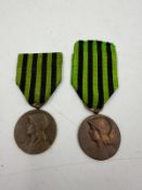 Two French Aux Defenseurs de la Partie medals 1870 -1871