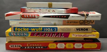 A selection of model aeroplane kits, various makers, to include Veron