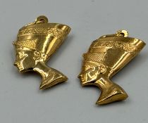 Two Egyptian themed 9ct gold pendants with approximate combined weight of 3.3g