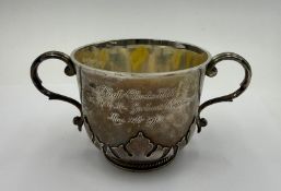 A silver twin handled pottinger hallmarked for London 1910 approximate total weight 321g