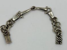 A Sterling silver horse bit bracelet, hallmarked to clasp.
