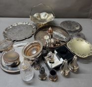A selection of silverplate, including trays etc