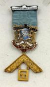 A Waterfall Lodge Masonic jewel in 9ct gold, engraved to back 1965-1966