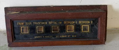 A Victorian servant's bell indicator box H20cm W47cm