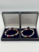 Two Pearl Company Freshwater cultured coloured pearl bracelets.