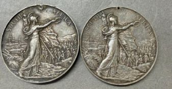 Two-second Boer War campaign medals awarded to 5589 Private H Stevens, 2nd East Surrey Regiment