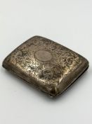 A silver cigarette case, approximate weight 61g and hallmarked for Birmingham 1926.