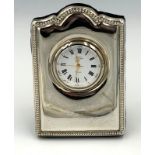 A Carrs of Sheffield hallmarked 1994, silver fronted clock