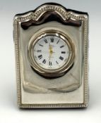 A Carrs of Sheffield hallmarked 1994, silver fronted clock