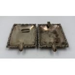A pair of Mexican silver ashtrays marked 925 to base approx weight 208g AF