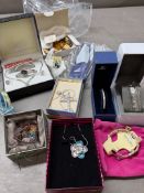 A selection of quality boxed costume jewellery, various makers, styles including a DKNY watch.