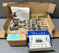 A Stuart model Dio steam engine kit containing raw castings, materials and drawings
