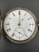 A silver cased pocket watch with enamel face hallmarked for London 1928 makers mark J.O